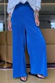 Made in Italy Plisse Wide Leg Pant Lapis